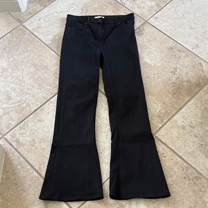 Reiss Midnight Black Denim Flare Jeans 29